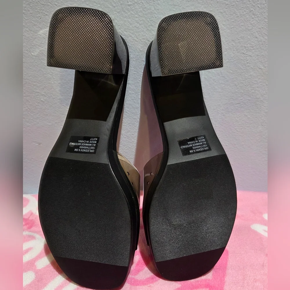 Wild Pair Women's Orleensv Black Vinyl Block Heel, Size 9.5M - Picture 7 of 7